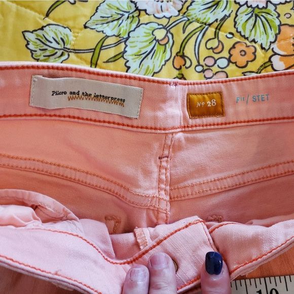 Anthropologie X Pilcro & the Letterpress cropped pink jeans size 28 - Picture 5 of 8